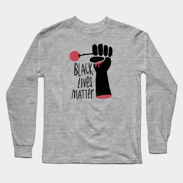 We all bleed the same color | Black lives Matter Long Sleeve T-Shirt by Chewbarber